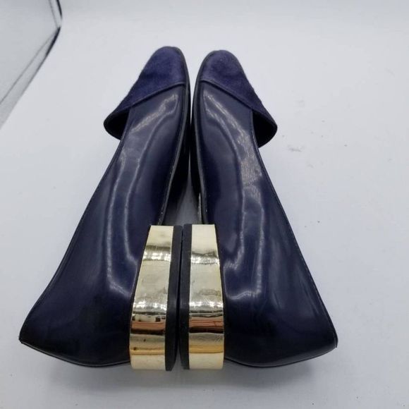 Aldo Womens Abbatha Loafer Flat Shoes Blue Leather Slip On Almond Toe 6 EUR 36 - Picture 6 of 9